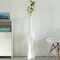 Uniquewise White Floor Vase - Tall Ceramic Vases for Decor Living Room, Entryway, Dining - Modern Organic Home Decor, Wide Mouth, Unique Shaped